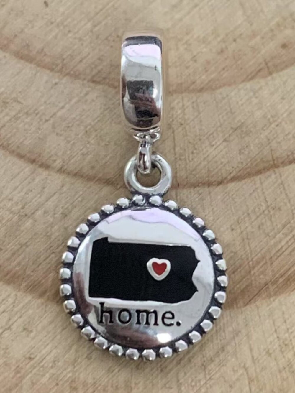 Pandora Pennsylvania Map Dangle Charm, S925 Silver Jewelry